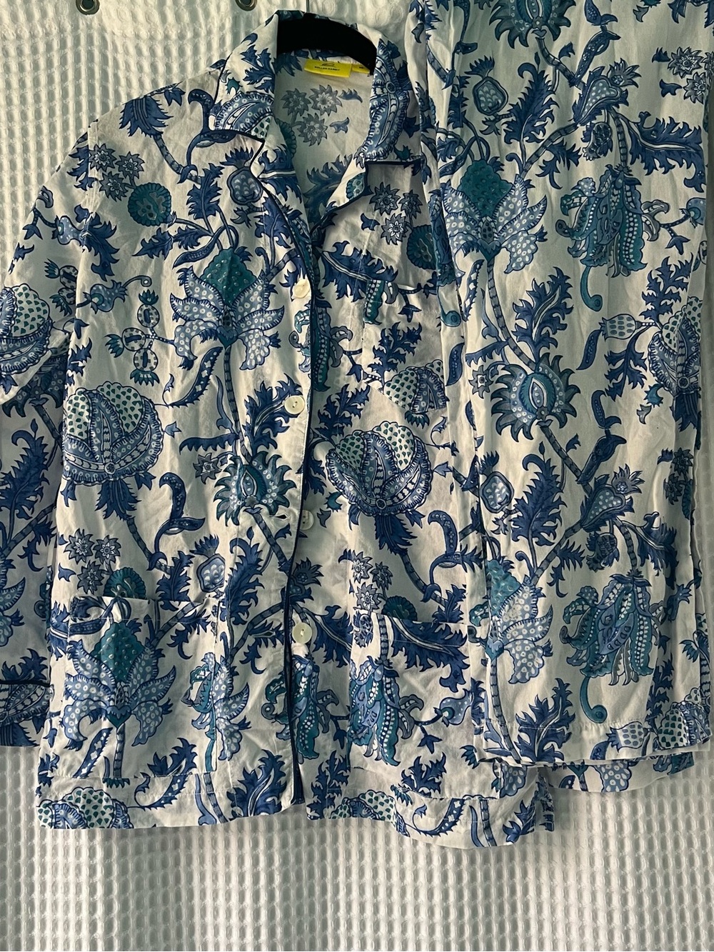 Roller Rabbit Blue & White Floral Button-Front Pajama Top
